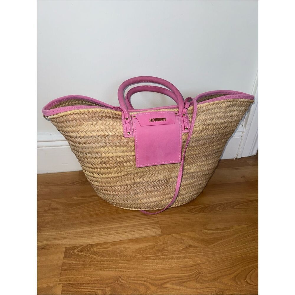 JACQUEMUS Pink Le Grand Panier Soleil Tote Bag JACQUEMUS Le Grand Panier Soleil